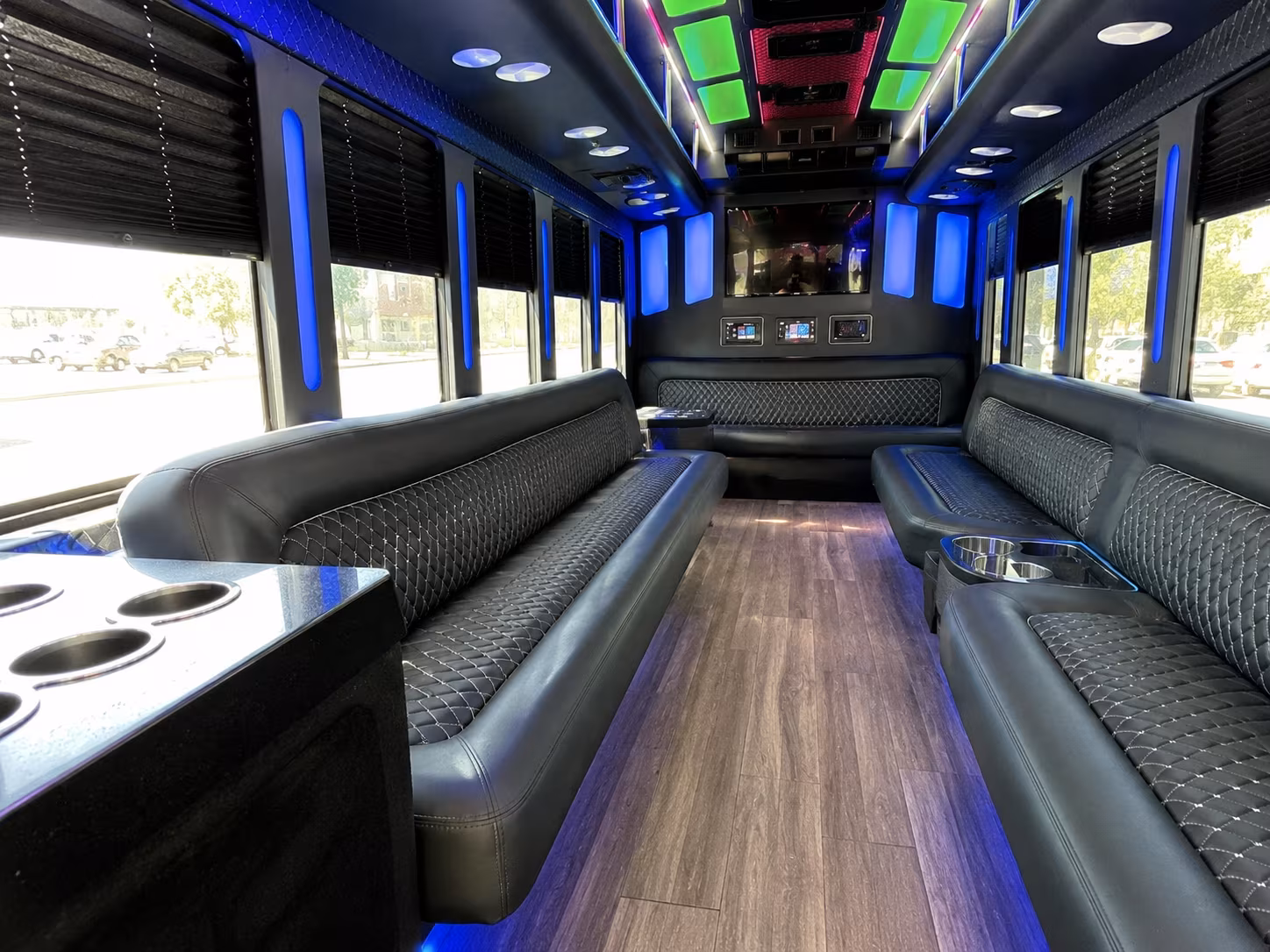 wylie 15 passenger party bus inside