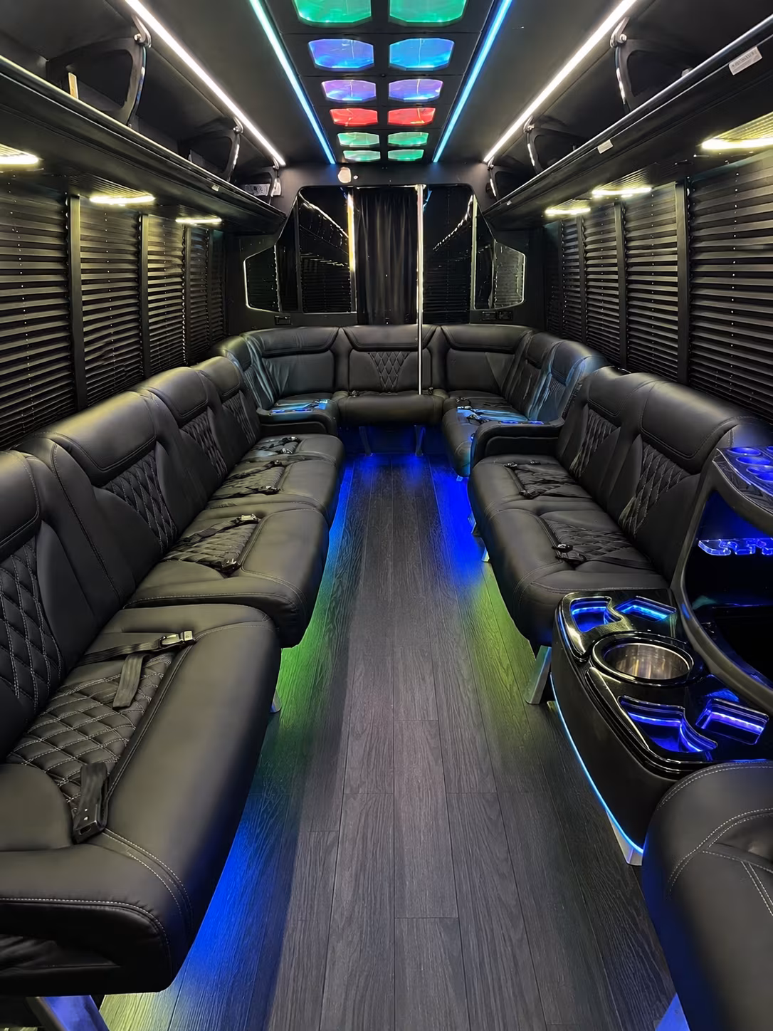 wylie 20 passenger party bus interior