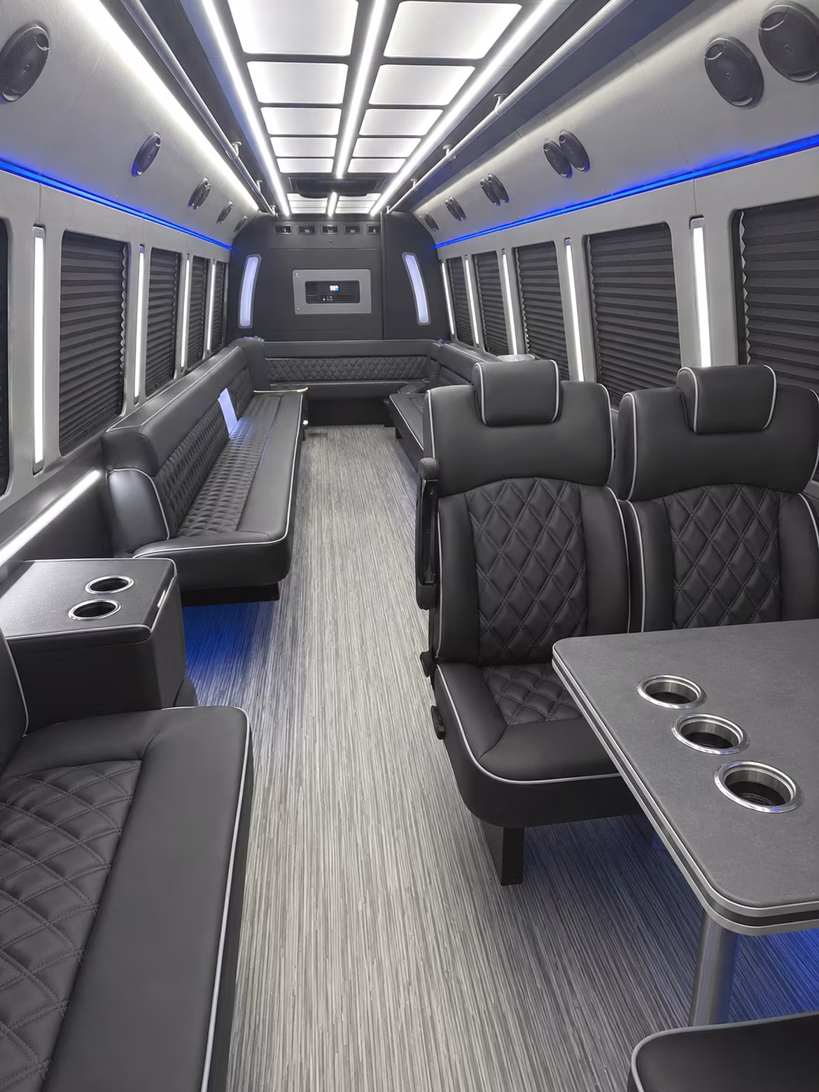wylie 25 passenger party bus inside