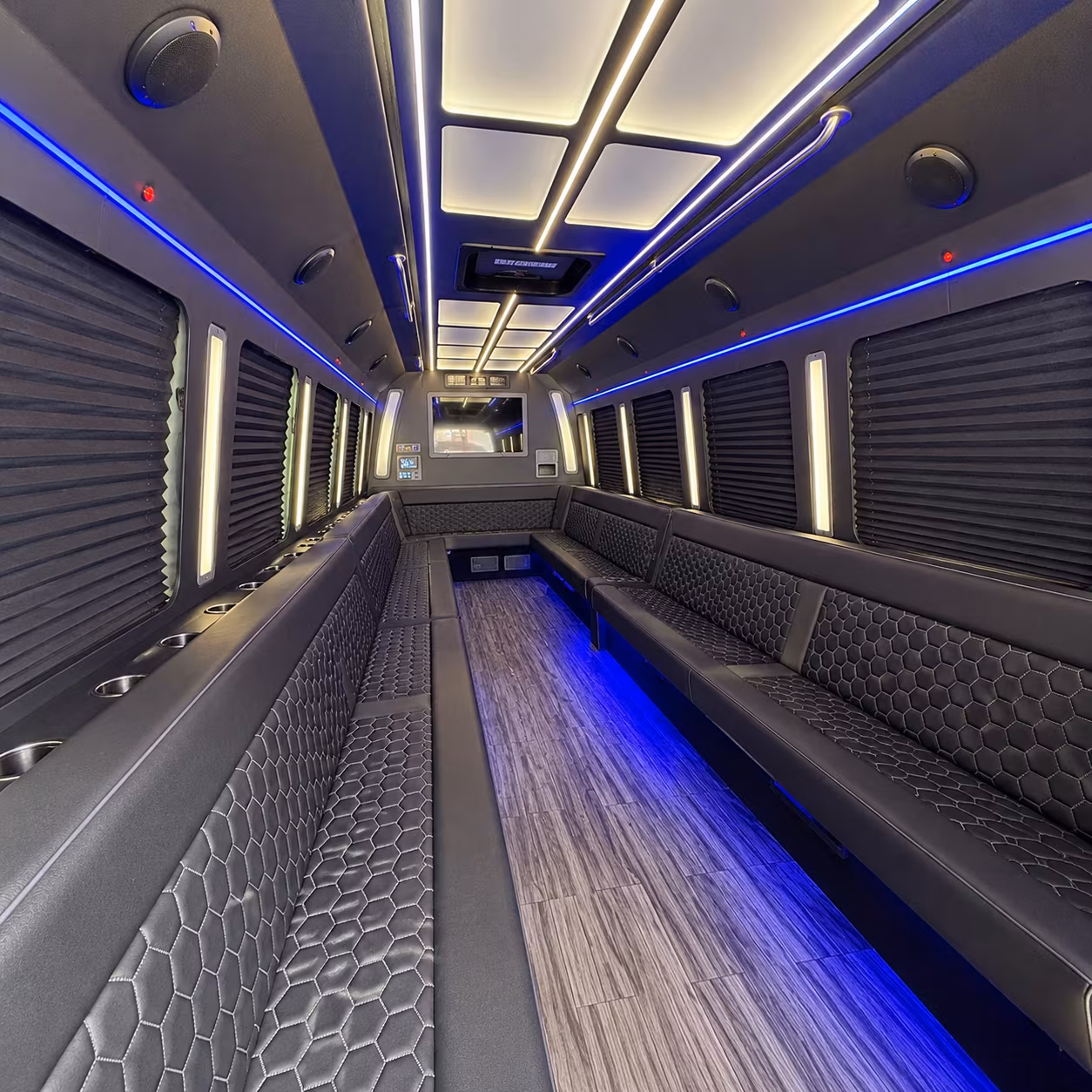 wylie 30 passenger party bus interior