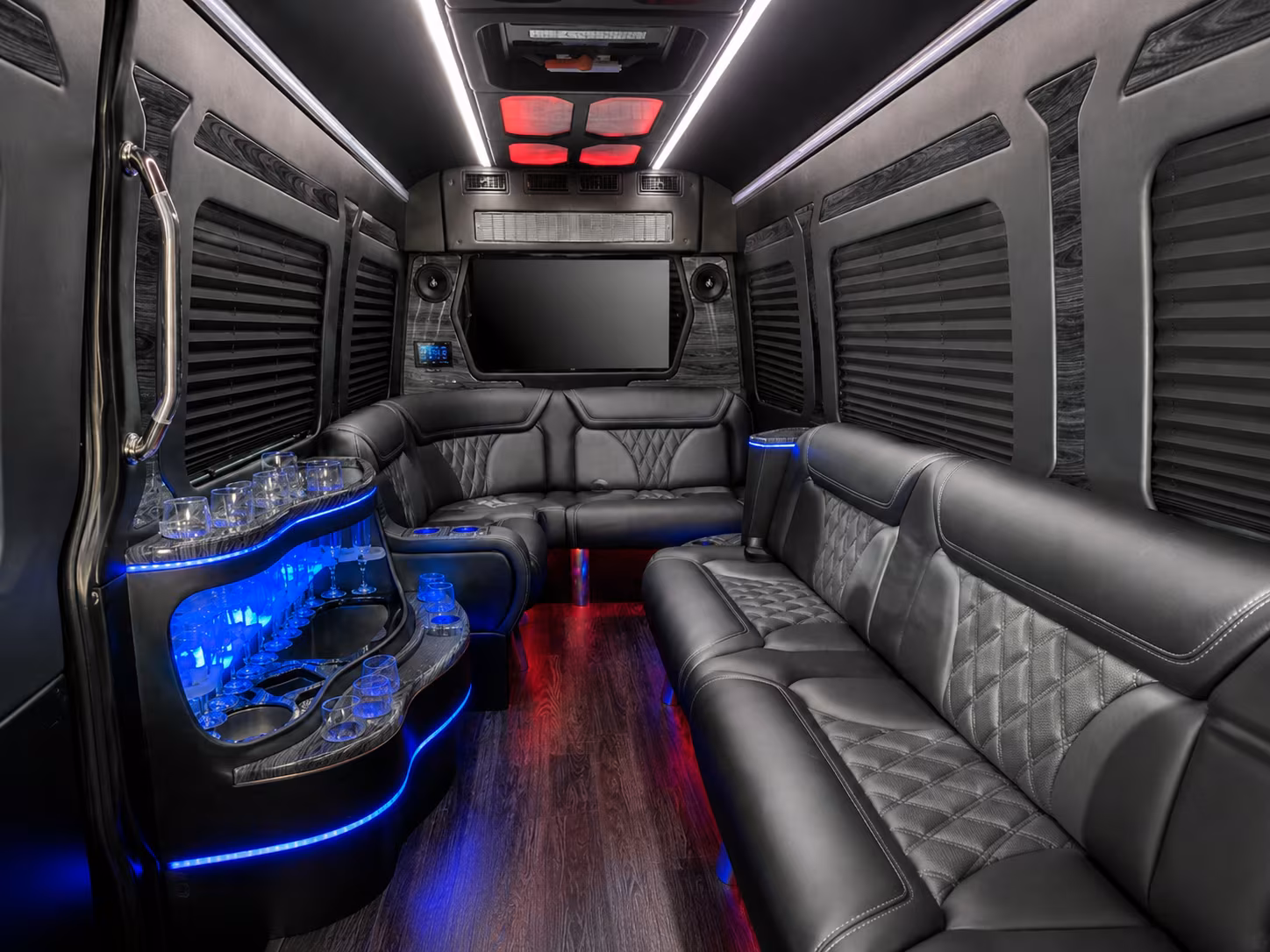 wylie 40 passenger party bus inside