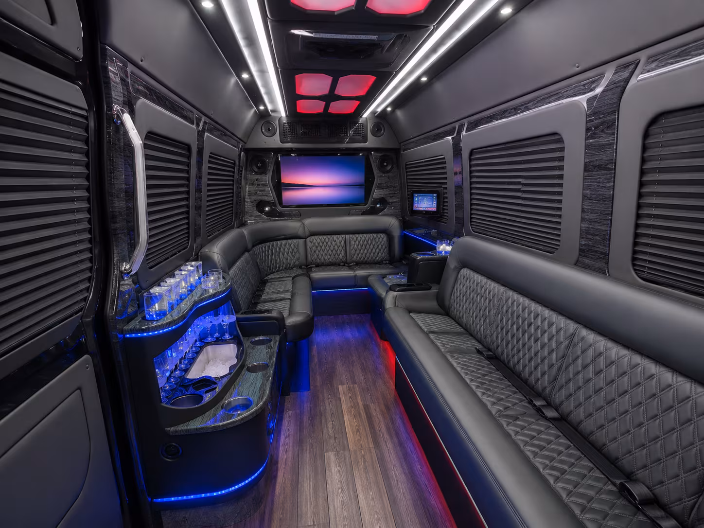wylie 40 passenger party bus interior